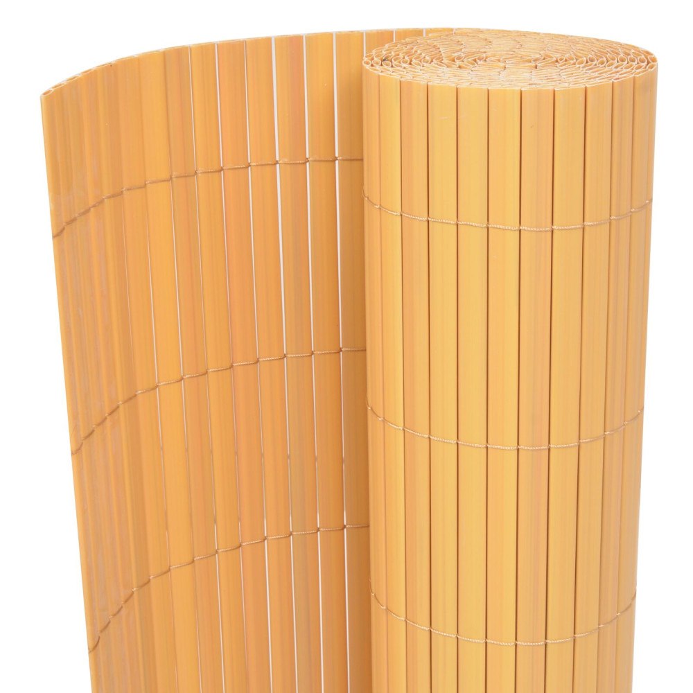 vidaXL Trädgårdsgärd Dubbel-sidig PVC 150x500 cm Gul