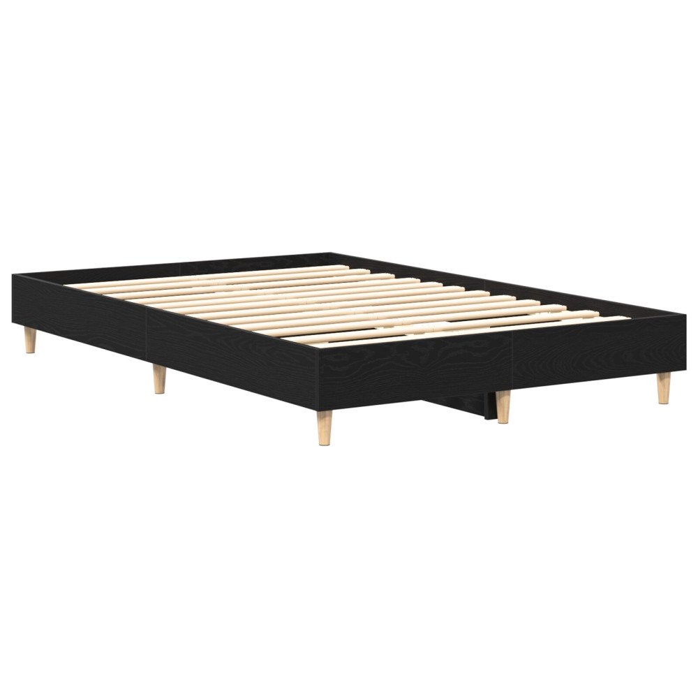 vidaXL Sängram 140x190 cm svart ek konstruerat trä