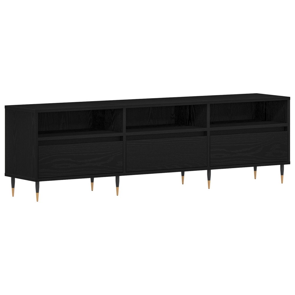 vidaXL TV-bänk svart ek 150x30x44,5 cm konstruerat trä