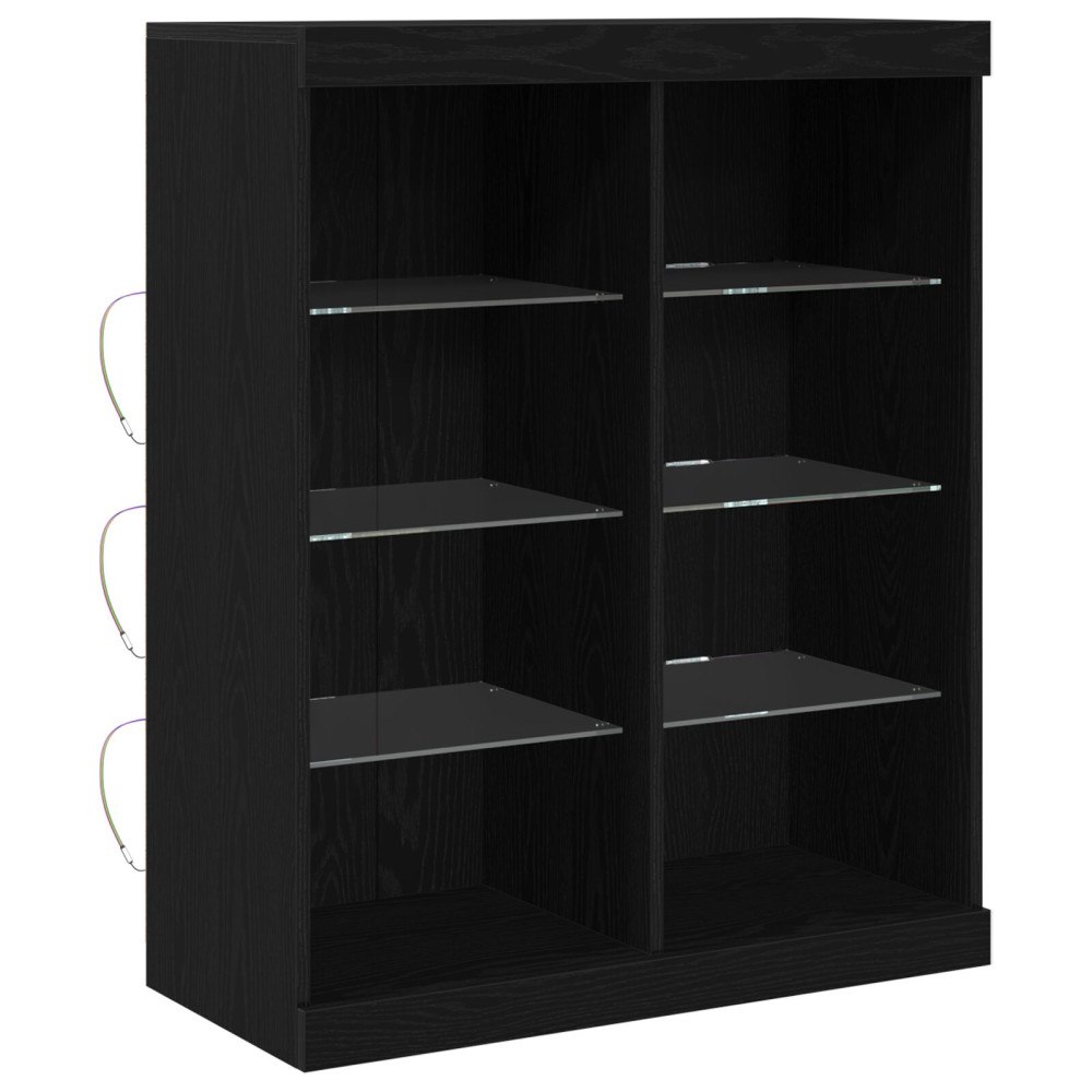 vidaXL Sido med LED-lampor Svart Ek 41x37x100 cm