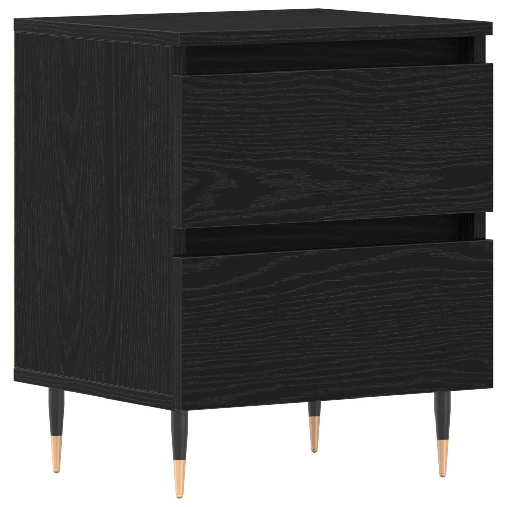 vidaXL Sängbord svart ek 40x35x50 cm konstruerat trä