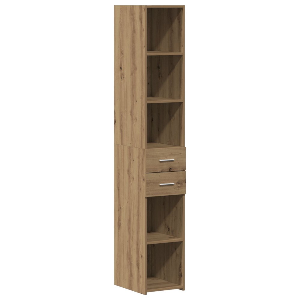 vidaXL Highboard Svart Ek 30x42,5x185 cm Konstruerat trä