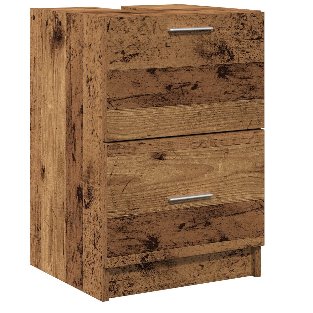 vidaXL Tvättställsskåp Gammalt trä 40 x 37 x 59 cm Konstruerat trä