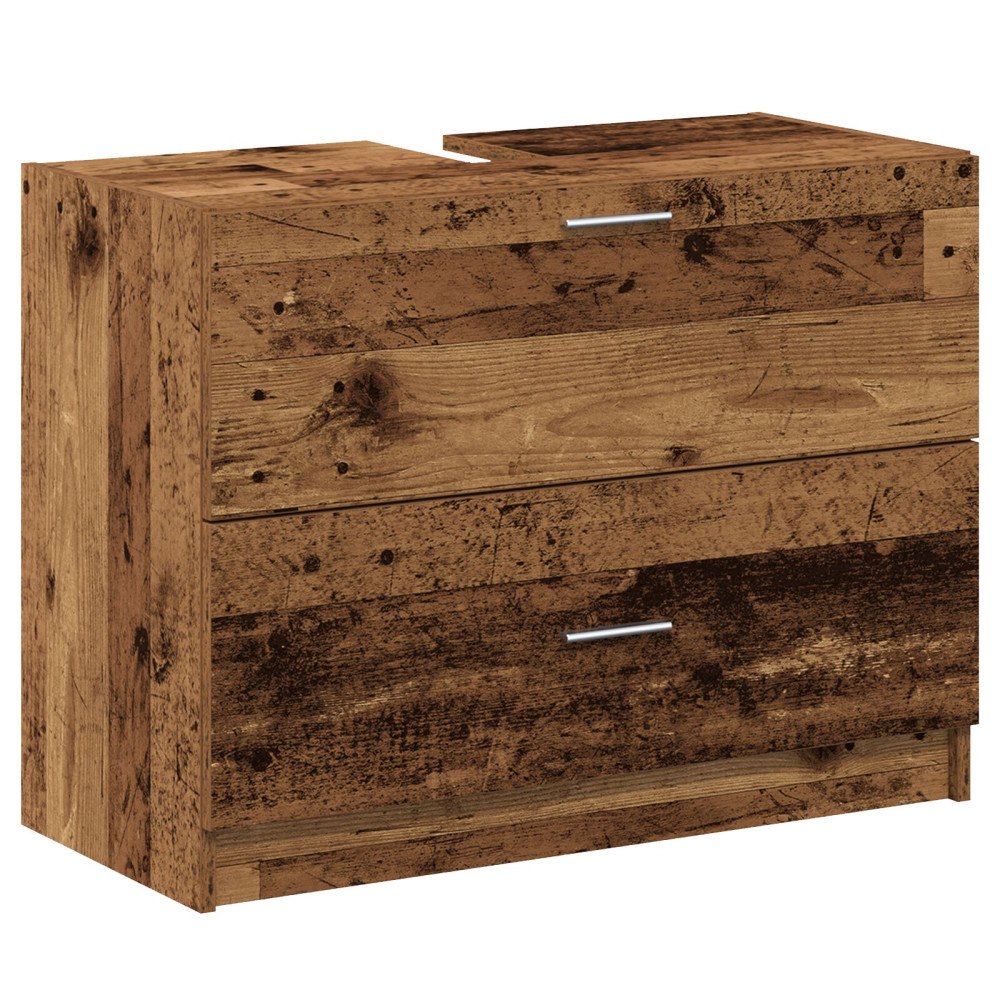 vidaXL Tvättställsskåp Gammalt trä 78 x 37 x 59 cm Konstruerat trä