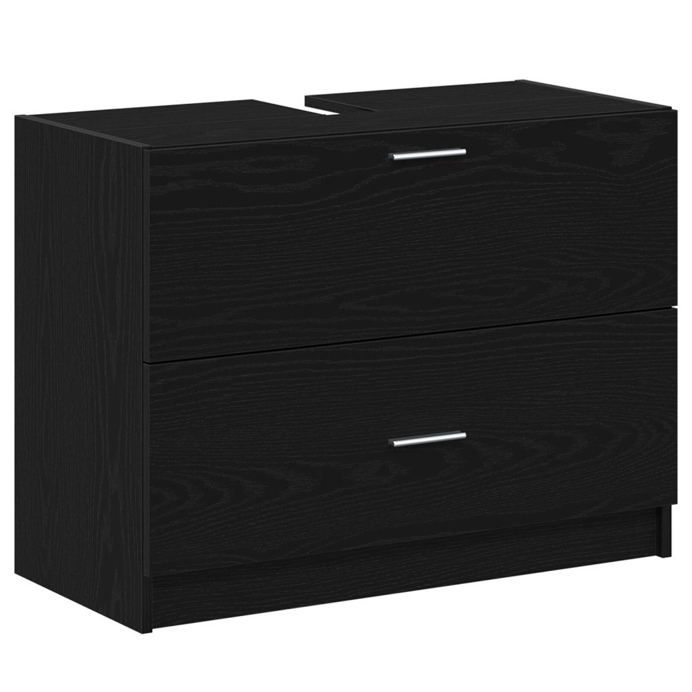 vidaXL Tvättställsskåp Svart Ek 78 x 37 x 59 cm Konstruerat trä