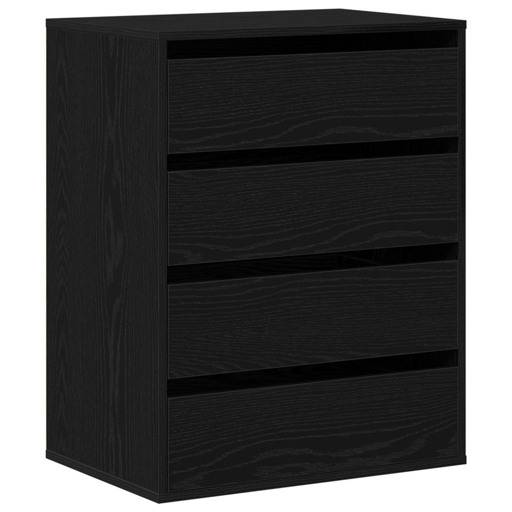 vidaXL Byrå med lådor svart ek 60x41x76 cm konstruerat trä