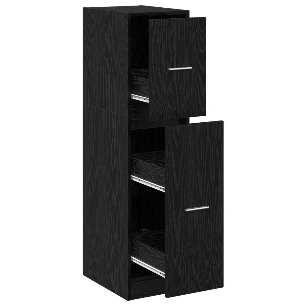 vidaXL Apoteksskåp Svart Ek 30x41x118 cm Konstruerat Trä