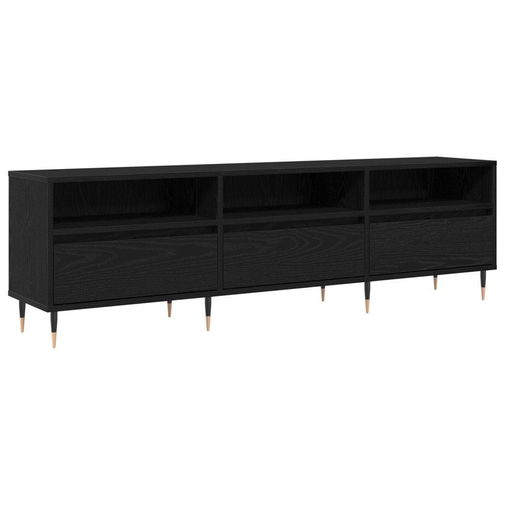 vidaXL TV-bänk svart ek 150x30x44,5 cm konstruerat trä
