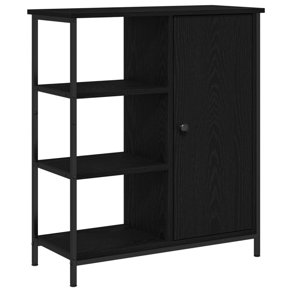 vidaXL Skåp Svart Ek 70x30x80 cm Konstruerat trä