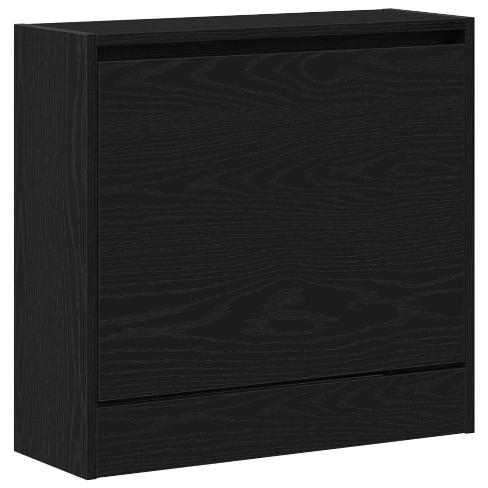 vidaXL Skoskåp Svart Ek 60x21x57 cm Konstruerat trä