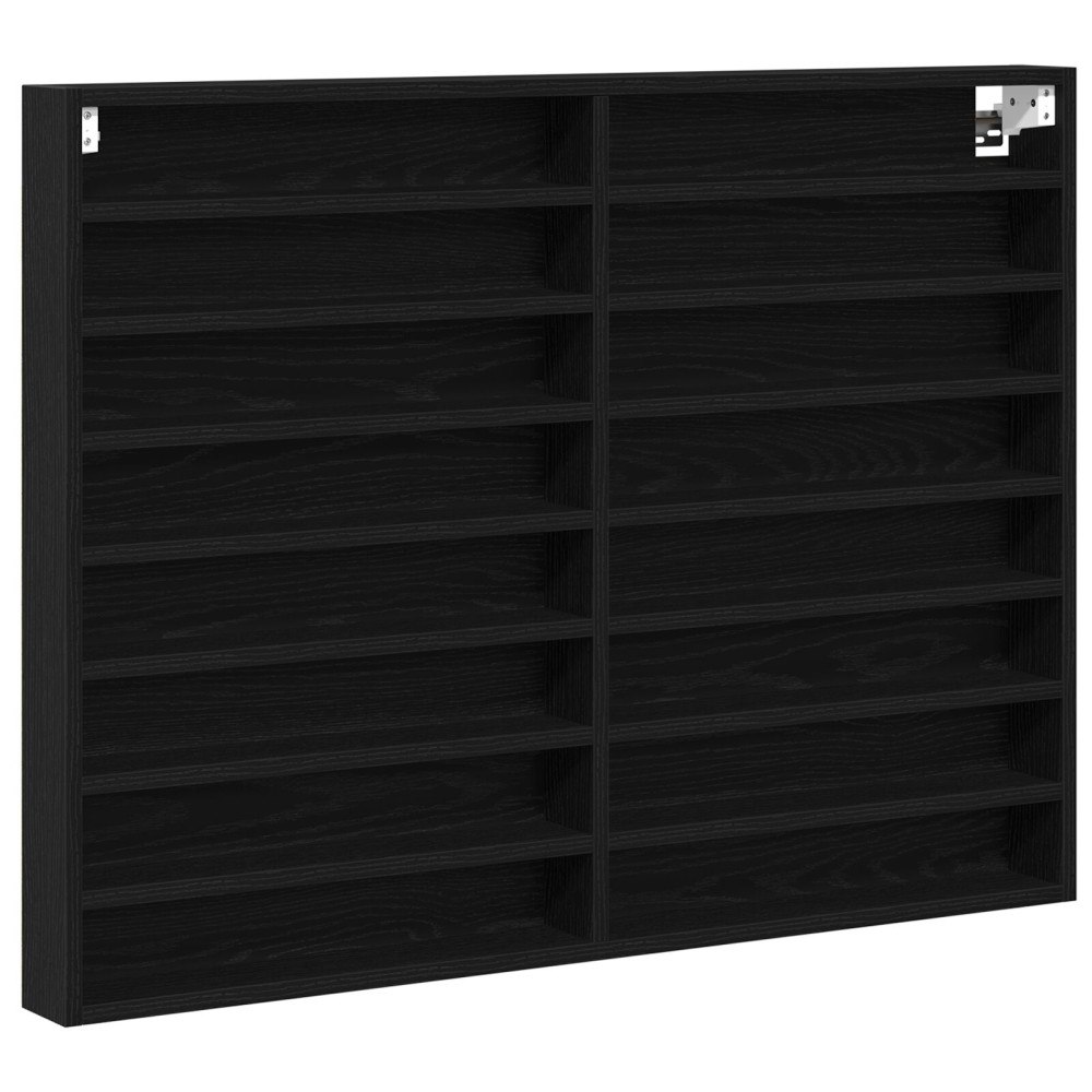 vidaXL Vitrinskåp svart ek 100x8,5x75 cm konstruerat trä