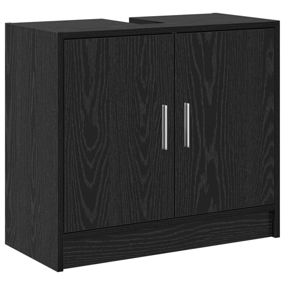 vidaXL Sink Cabinet med dörr Svart Ek 63 x 29 x 55 cm Konstruerat trä