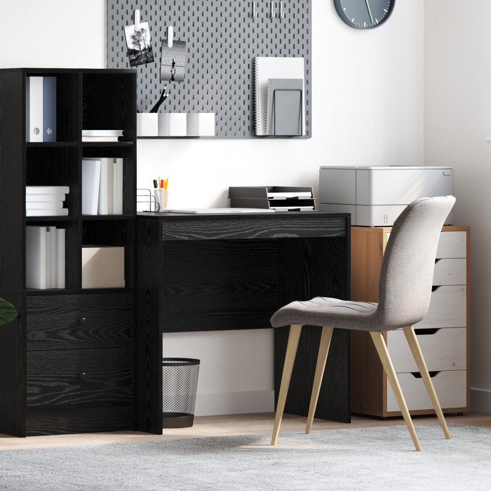 vidaXL skrivbord svart ek 80x50x76 cm konstruerat trä