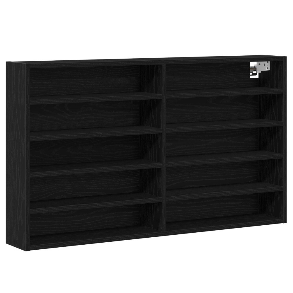 vidaXL Vitrine Cabinet Svart Ek 100x15x58 cm Konstruerat Trä