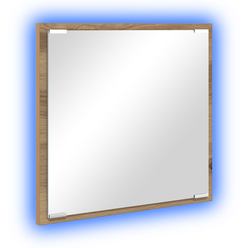 vidaXL LED Badrumsspegel Hantverksmässig Ek 40x8.5x37 cm Konstruerat Trä