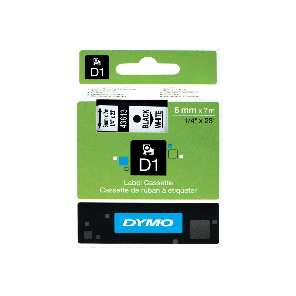 DYMO DYMO D1 - etiketttejp - 1 kassett(er) - Rulle (0,6 cm x 7 m)