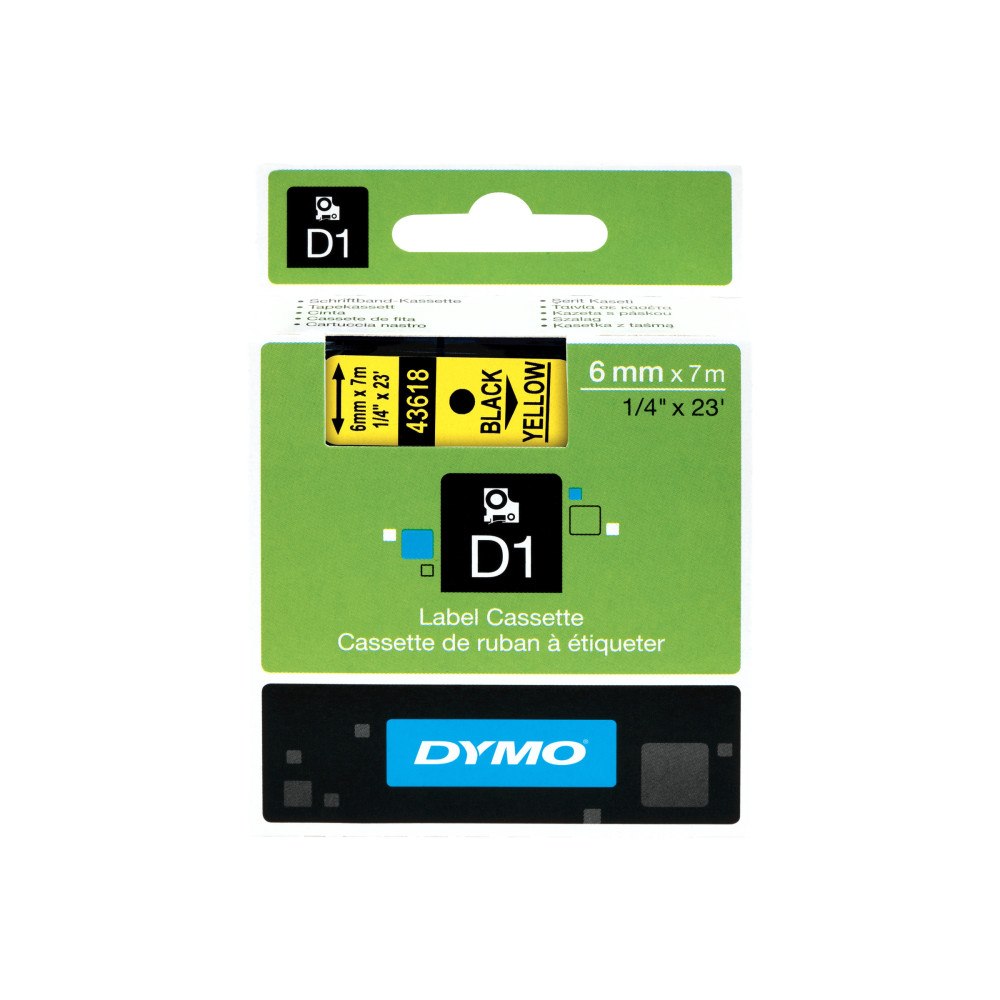DYMO DYMO D1 - etiketttejp - 1 kassett(er) - Rulle (0,6 cm x 7 m)