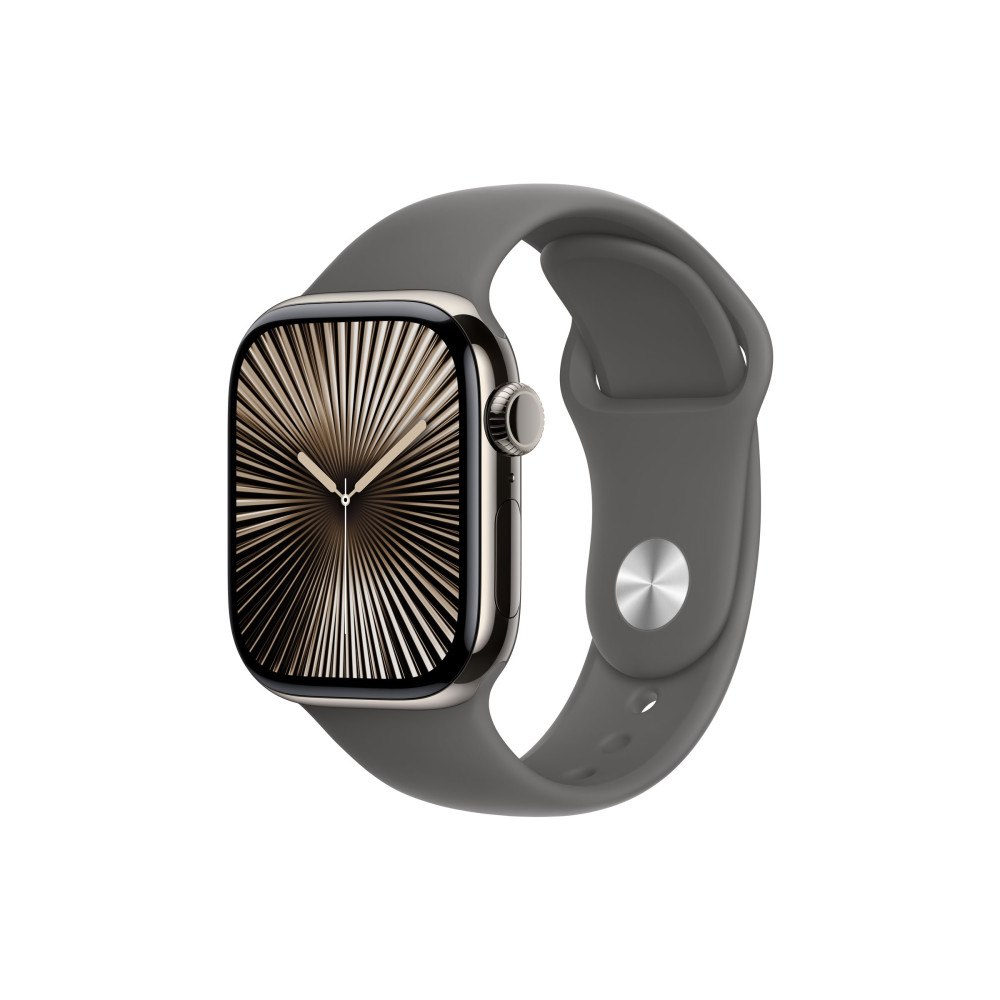 Apple Apple Watch Series 10 (GPS + Cellular) - naturlig titan - smart klocka med sportband - klippgrå - 64 GB
