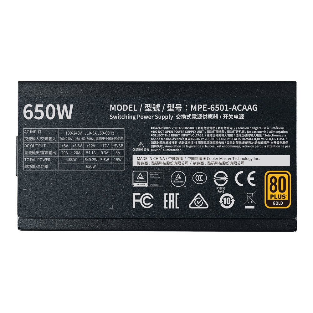 Cooler Master Cooler Master MWE Gold V2 650 - nätaggregat - 650 Watt