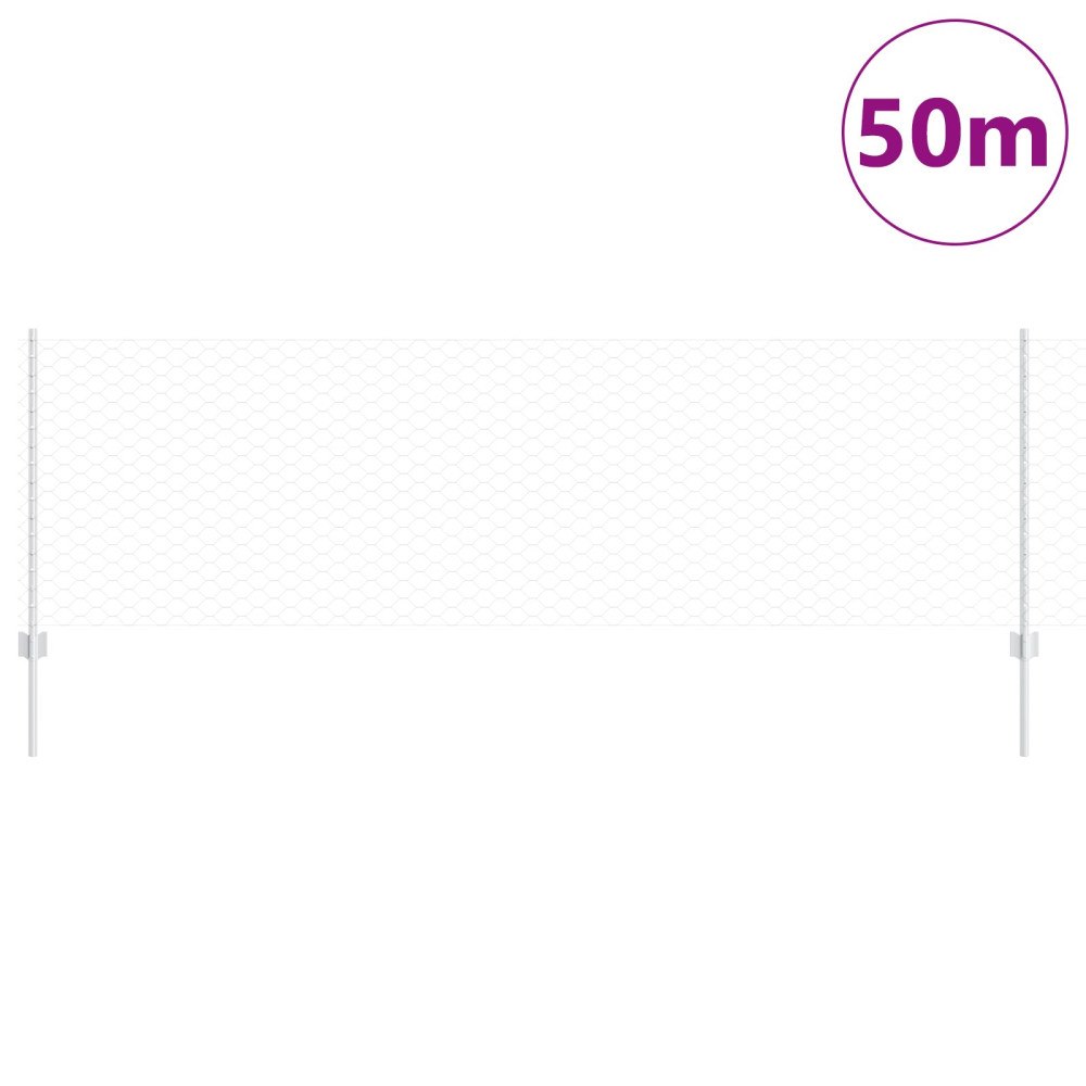 vidaXL Stängselposter 11 st U-Kanal 80 cm Galvaniserat Stål, vidaXL Hexagon Stängsel 0.8x50 m Galvaniserat Stål