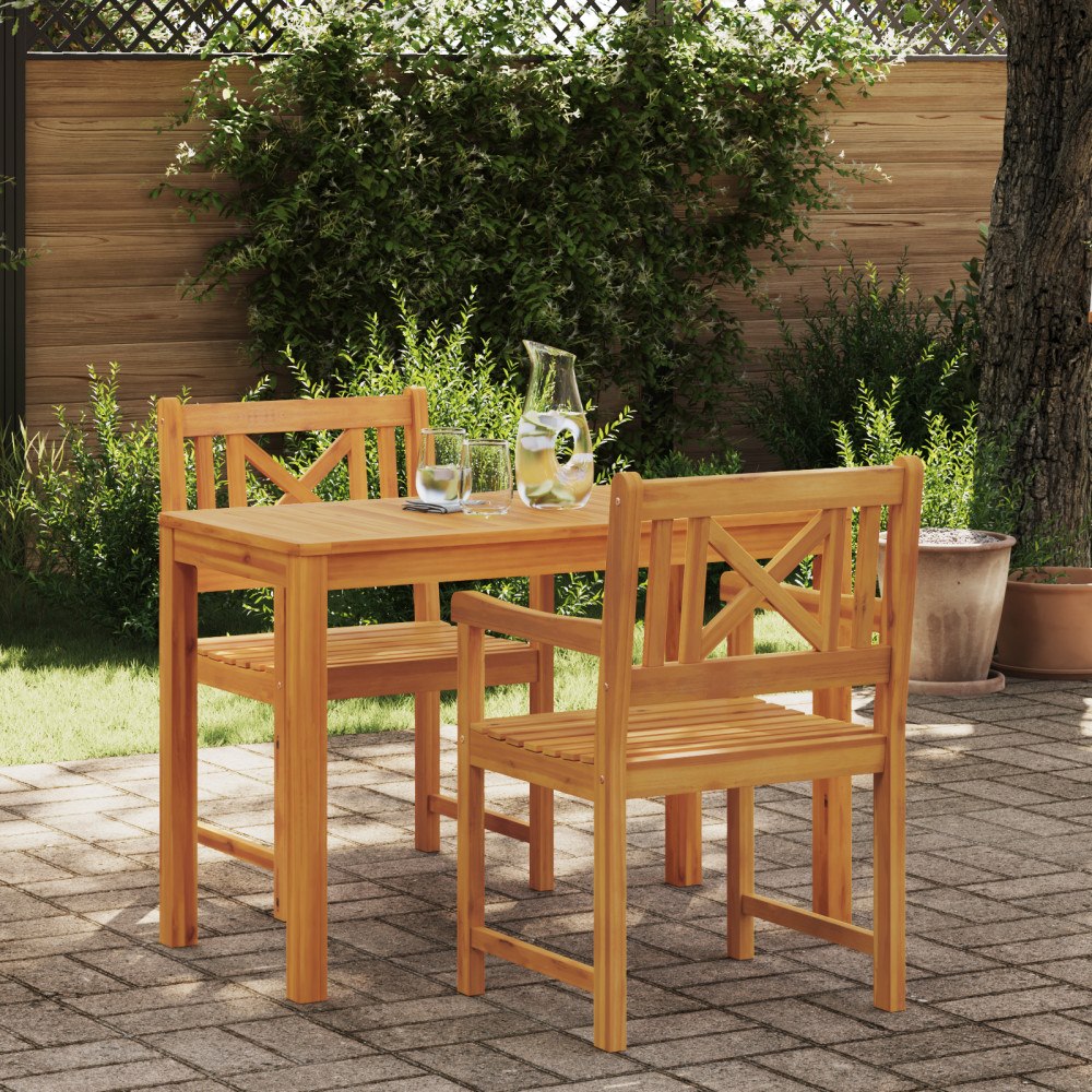 vidaXL Trädgårdsstolar 2 st 56x56x90 cm Massivt akaciaträ
