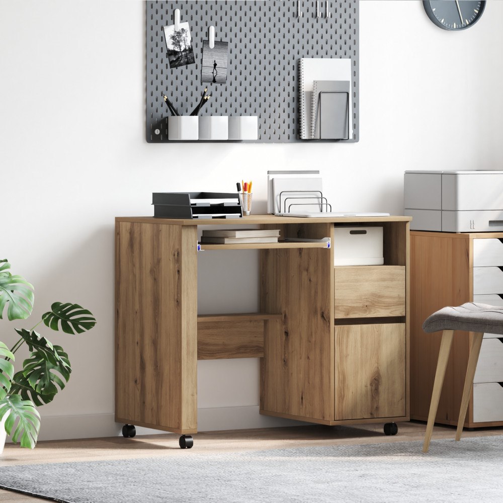 vidaXL Artisan Ek Datorbord Artisan ek Konstruerat trä Medium