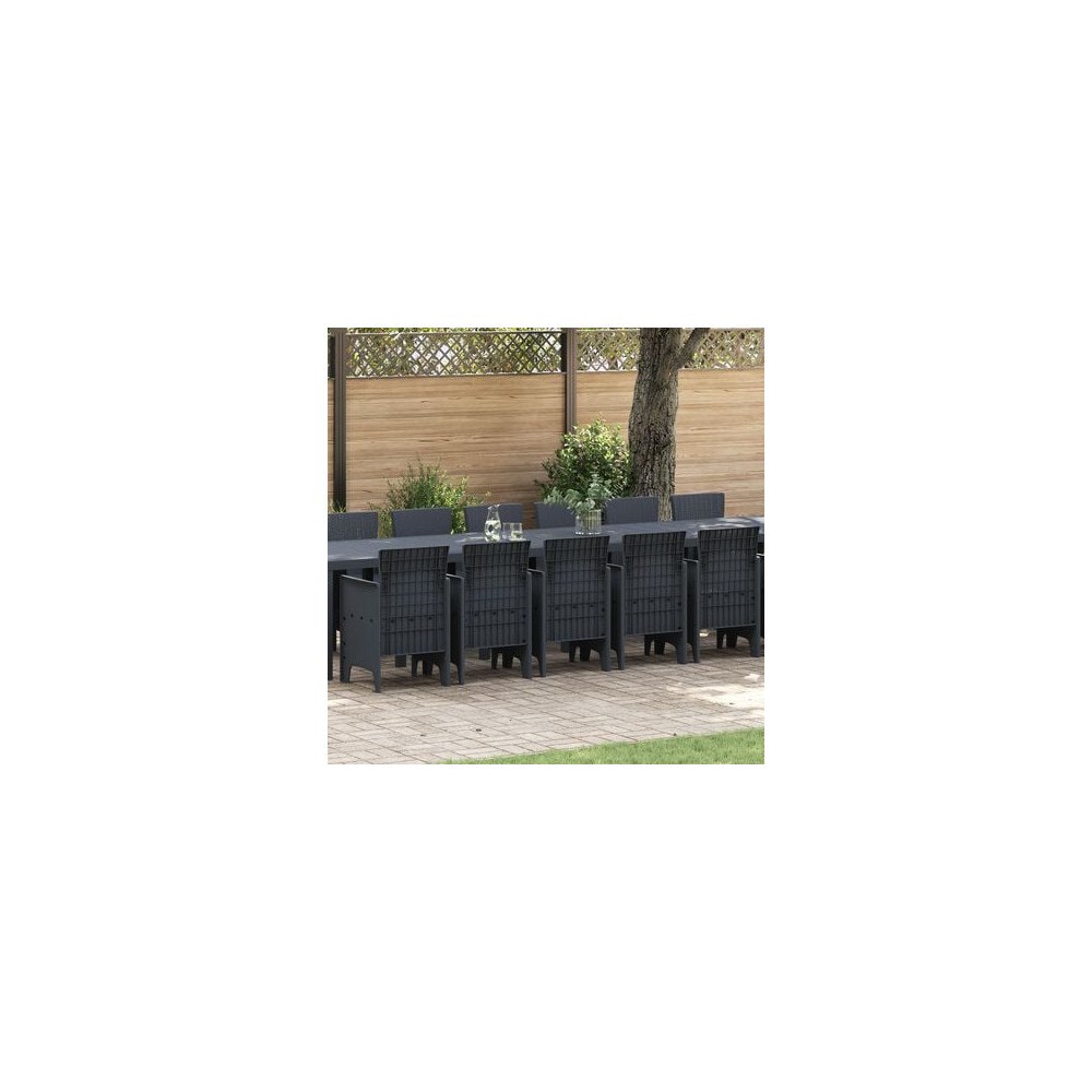 vidaXL 15-delars trädgårdsmatset med kuddar Vitt Poly Rattan, vidaXL Trädgårdsbord Vitt 250x100x73 cm Poly Rattan, vidaXL Trädg...