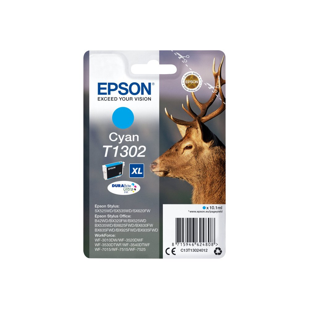 EPSON Epson T1302 - cyan - original - bläckpatron (alternativ för: Epson T1302)
