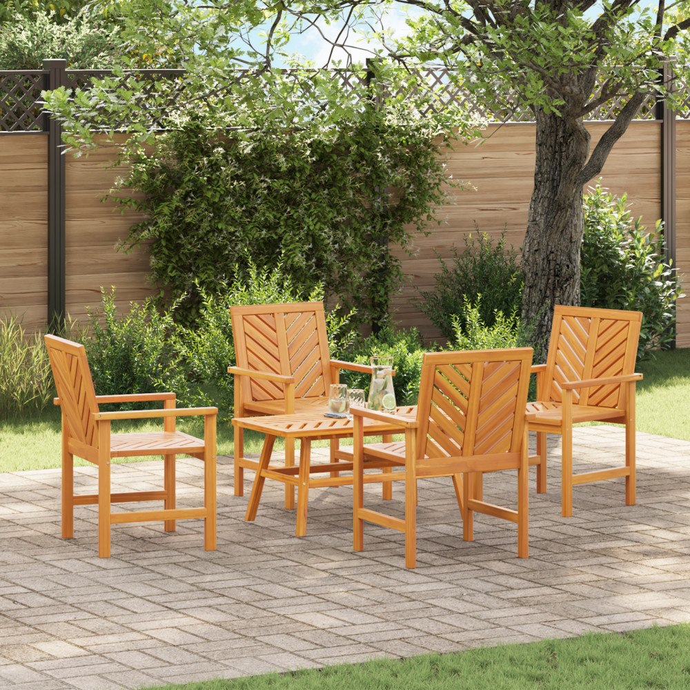 vidaXL Trädgård loungemöbler 3 pcs Brun Massivt akaciaträ
