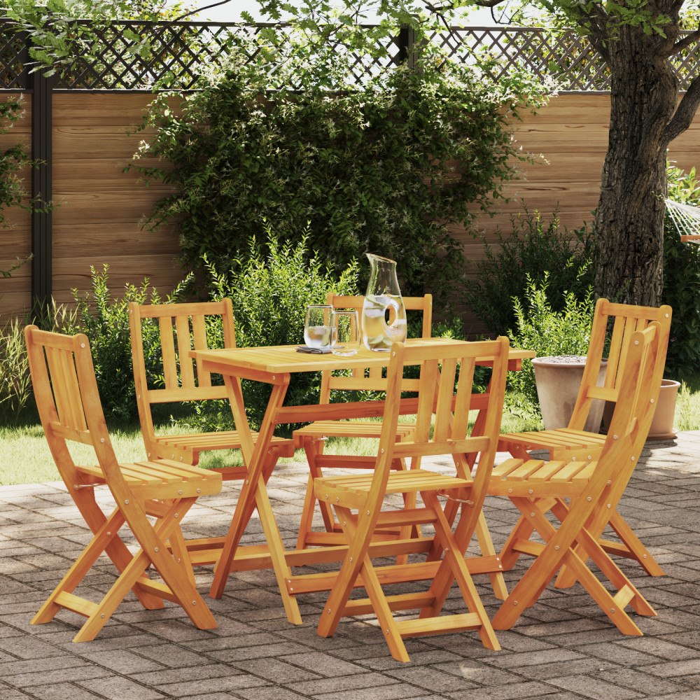 vidaXL Trädgård Stol 6 pcs Brun 36 x 46 x 86cm Massivt akaciaträ