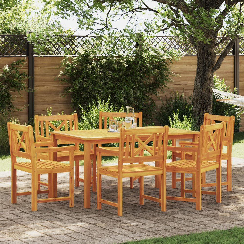 vidaXL Trädgård Stol 6 pcs Brun 56 x 56 x 90 cm Massivt akaciaträ
