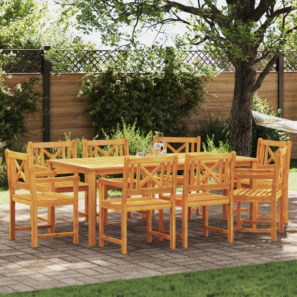 vidaXL Trädgård Stol 8 pcs Brun 56 x 56 x 90 cm Massivt akaciaträ