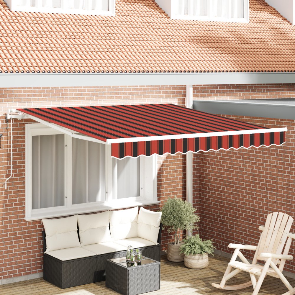 vidaXL Automatisk utdragbar markis i orange och brunt 300x250 cm