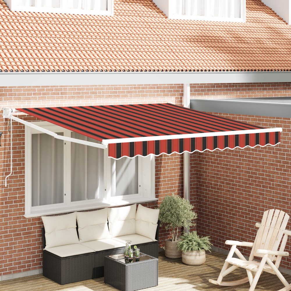 vidaXL Automatisk Utdragbar Markis Orange och Brun 300x250 cm