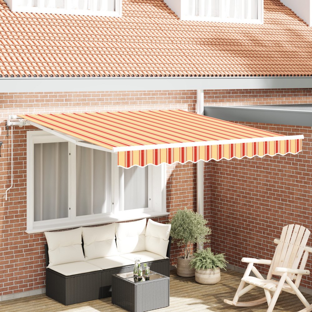 vidaXL Automatisk Utdragbar Markis i Gult och Orange 300x250 cm
