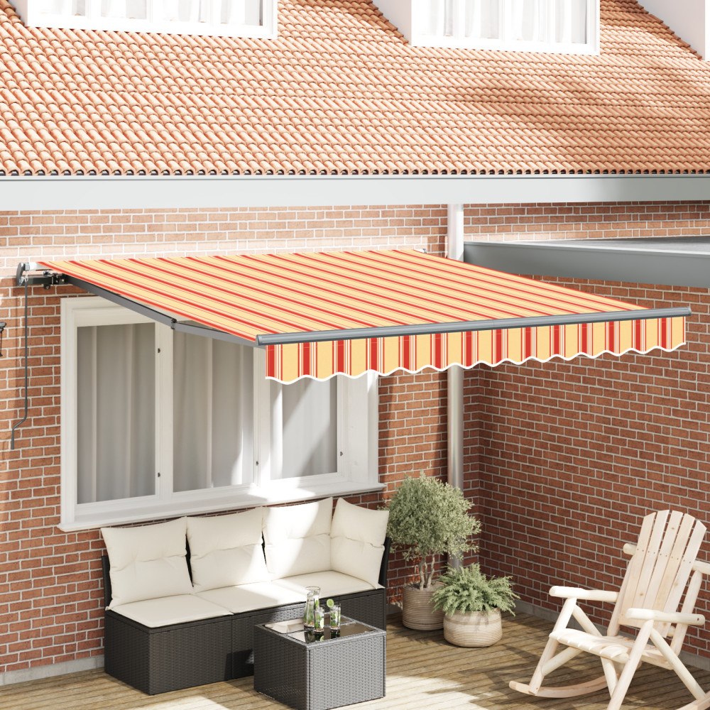 vidaXL Manuell fällbar markis gul och orange 300x250 cm