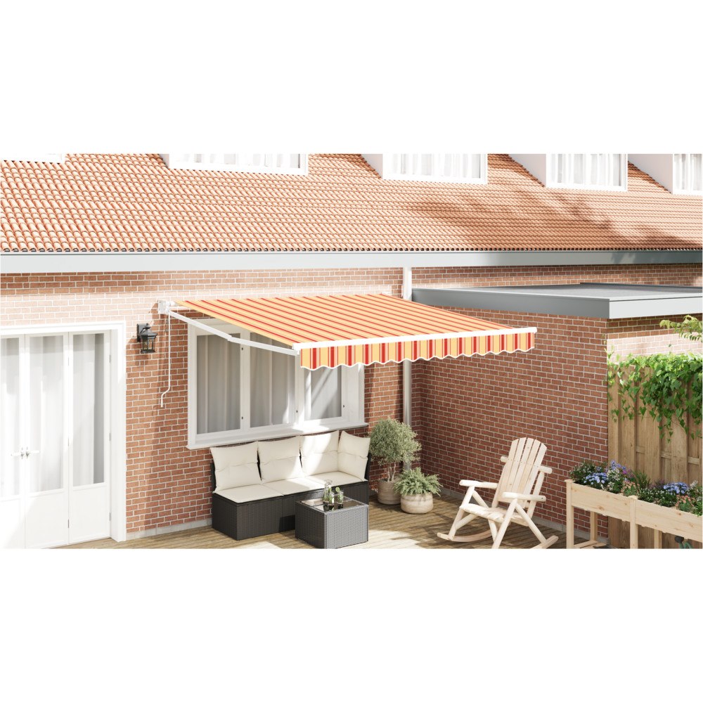 vidaXL Automatisk Utdragbar Markis Gul och Orange 300x250 cm