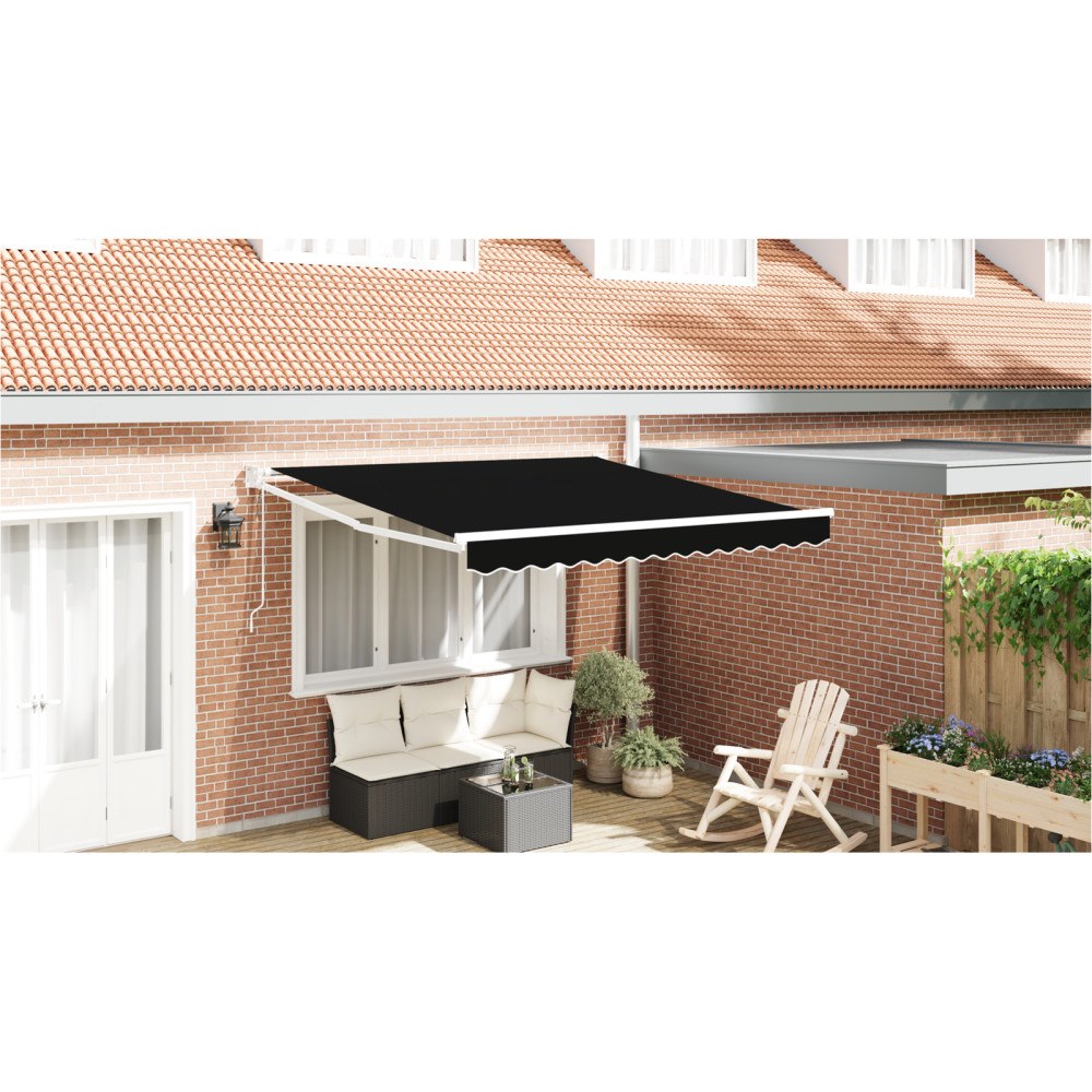 vidaXL Automatisk Utdragbar Markis Svart 300x250 cm, vidaXL Markis Ersättningsmaterial för 3x2,5 m Ram Svart
