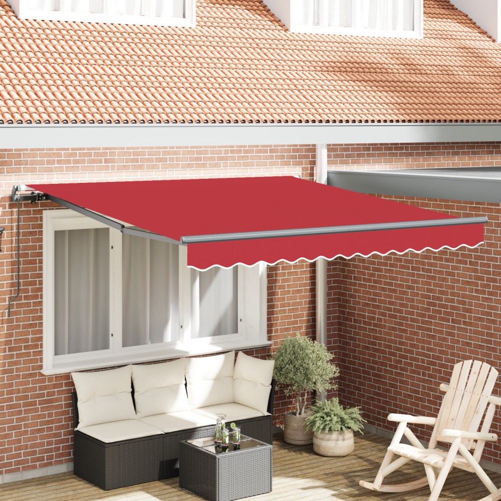 vidaXL Manuell Retraktningsmarkis Röd 300x250 cm, vidaXL Markis Ersättningstyg för 3x2.5 m Ram Röd