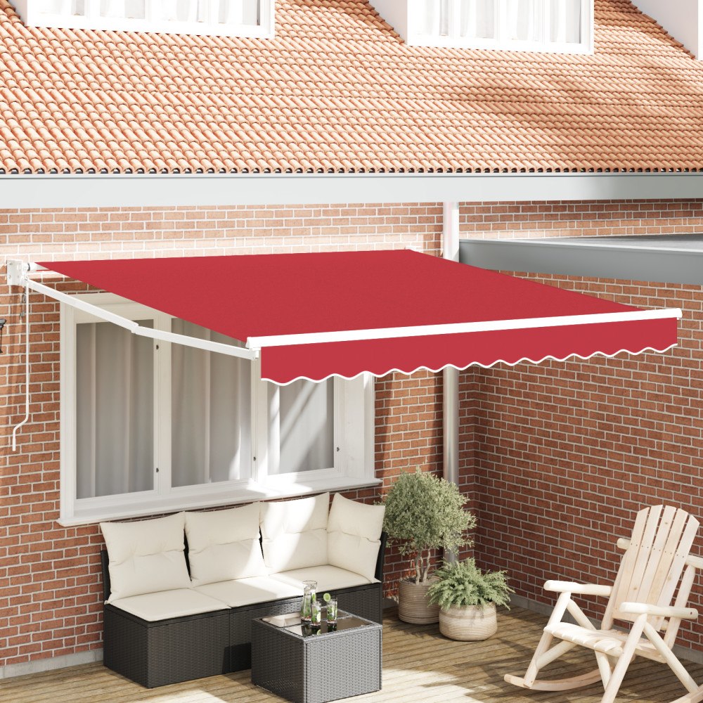vidaXL Automatisk Hopfällbar Markis Röd 300x250 cm