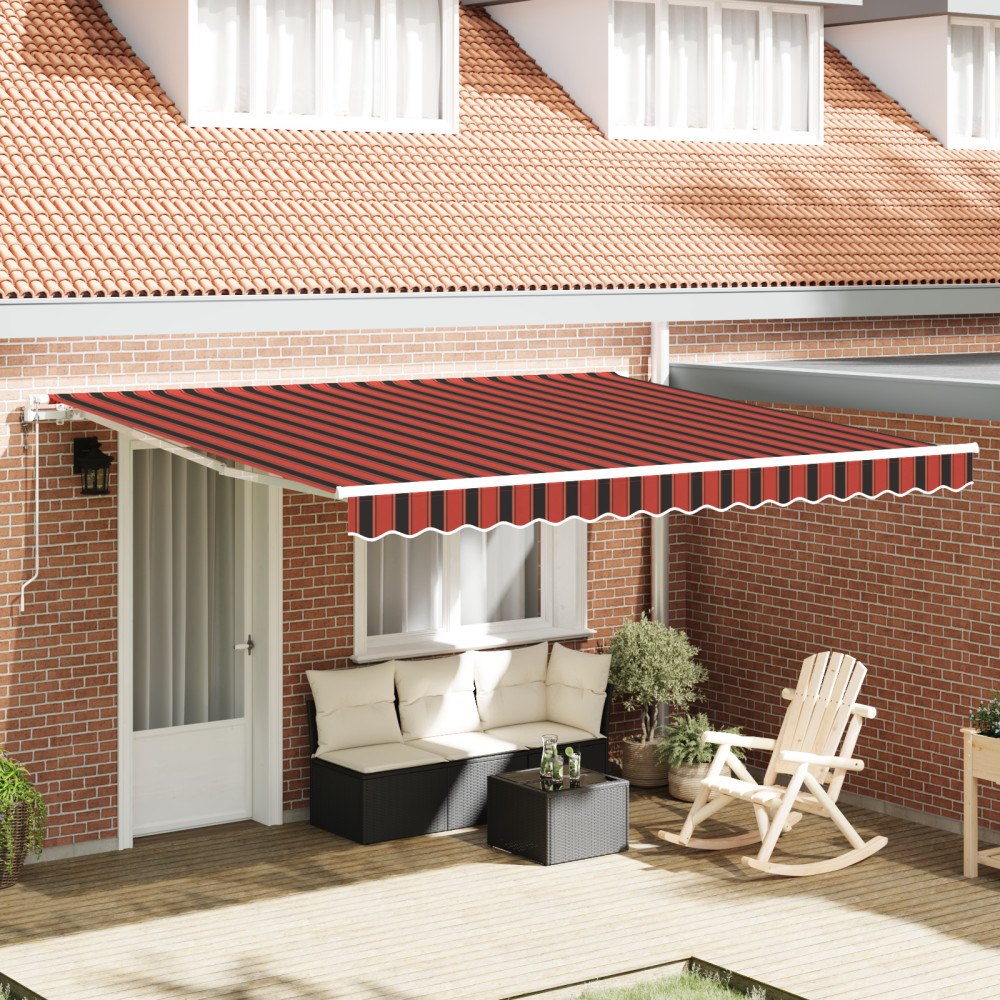 vidaXL Utfällbar markis Antracit 350 x 250 cm Tyg, Metall