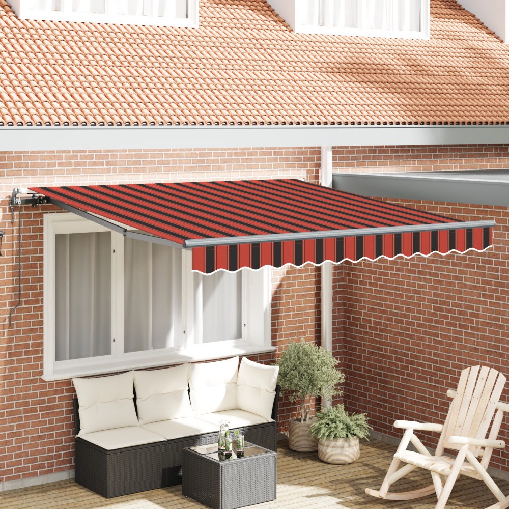 vidaXL Automatisk Utdragbar Markis Orange och Brun 350x250 cm