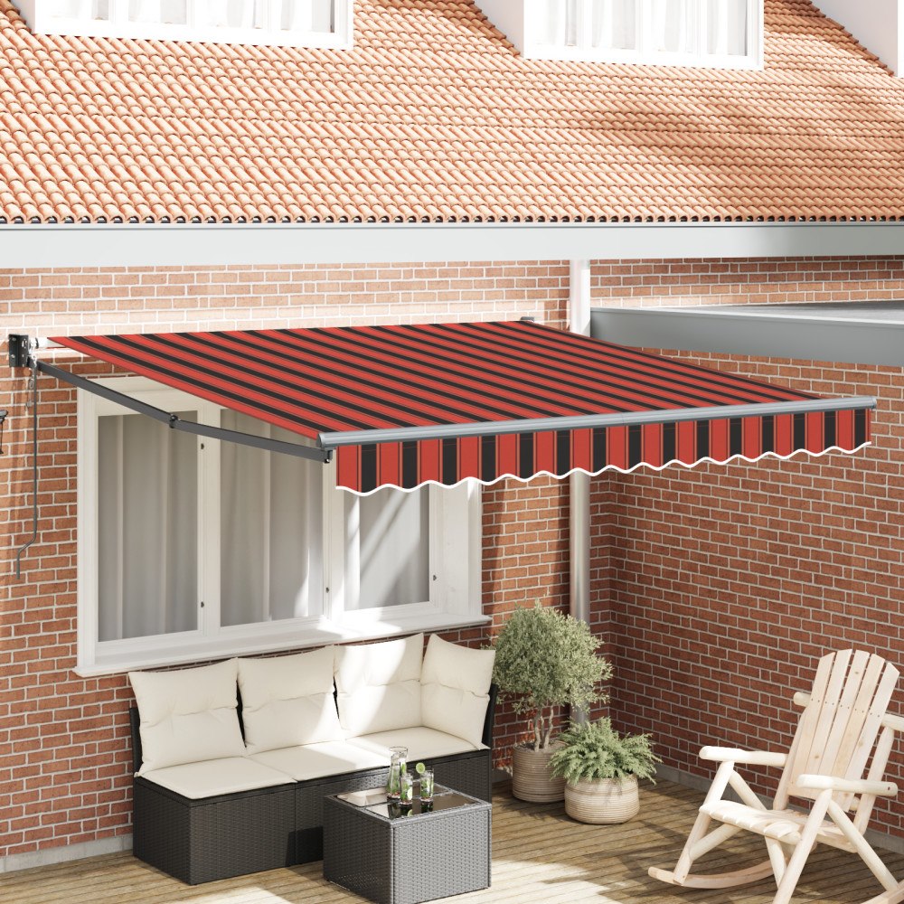 vidaXL Automatisk Utdragbar Markis Orange och Brun 350x250 cm
