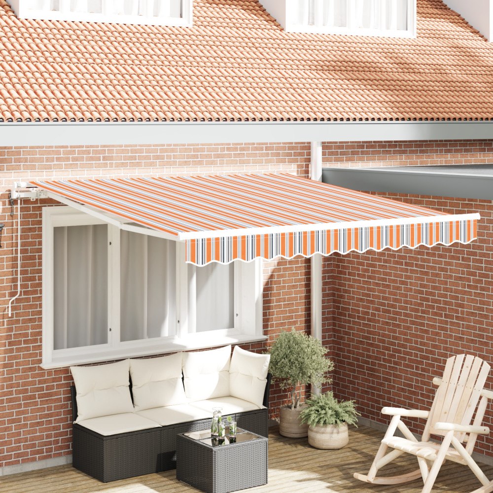 vidaXL Automatisk Utdragbar Markis Randig i flera färger 350x250 cm