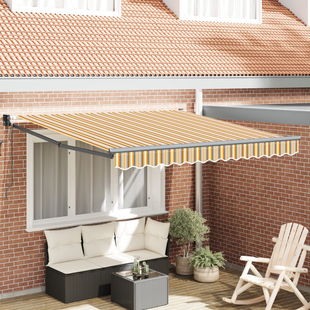 vidaXL automatisk hopfällbar markis randig i flera färger 350x250 cm