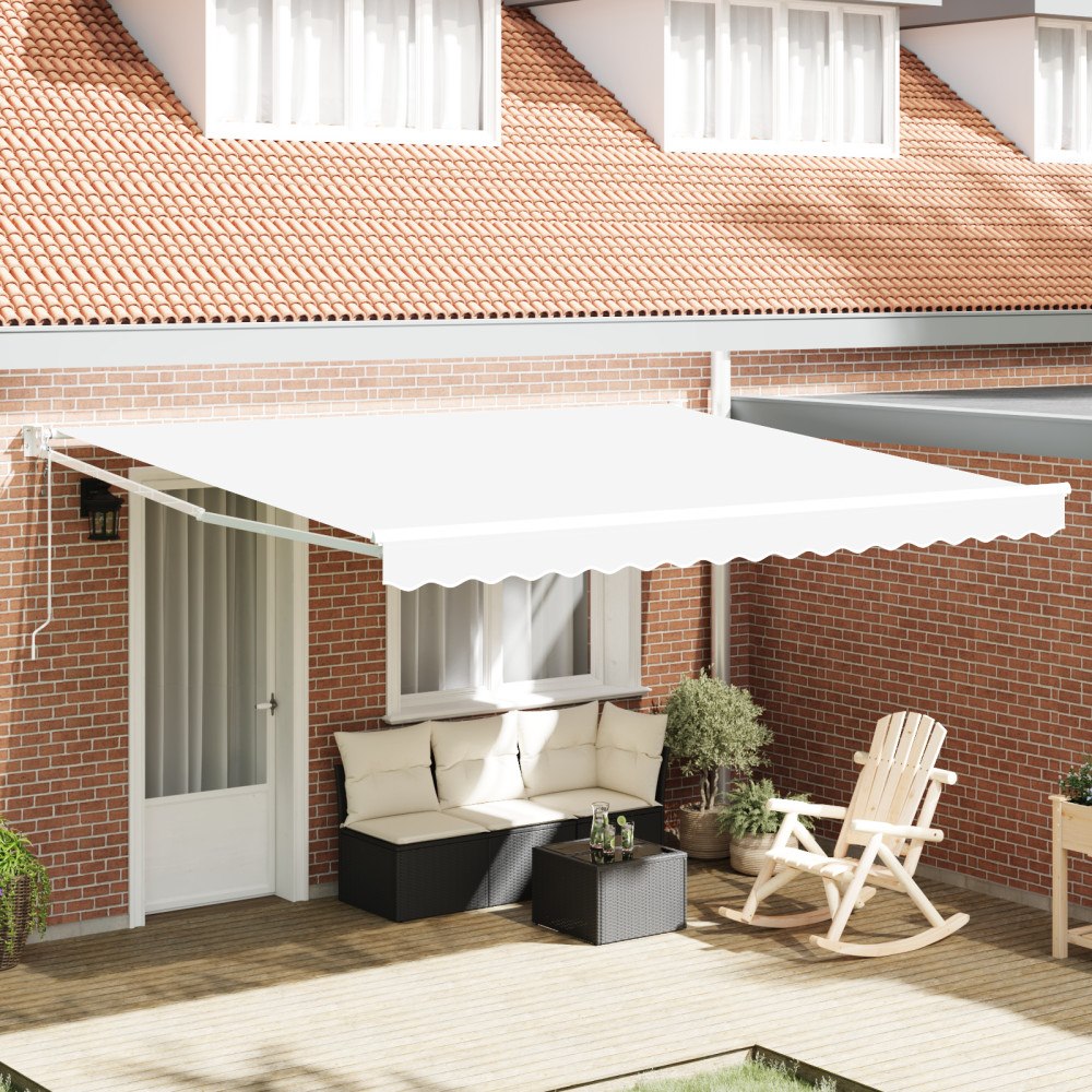 vidaXL Automatisk utdragbar markis Vit 400x300 cm, vidaXL Markis Ersättningsmaterial för 4x3 m Ram Vit