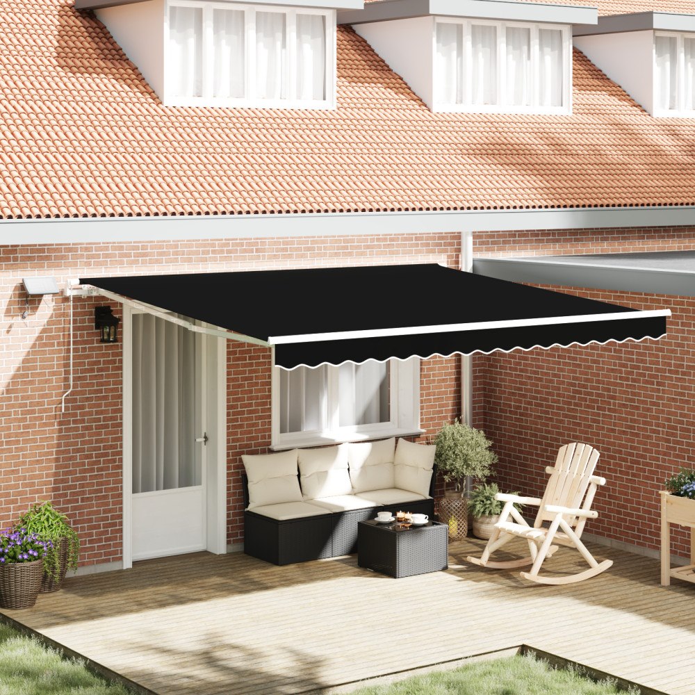 vidaXL Utfällbar markis with 400 × 350 cm Svart