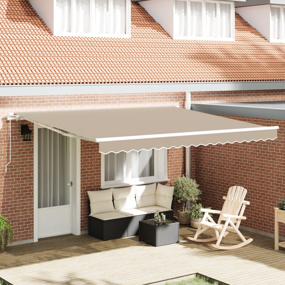 vidaXL Manuell Hopfällbar Markis Beige 3x2,5m