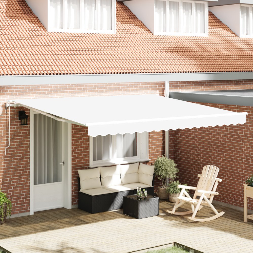 vidaXL Automatisk Utdragbar Markis Vit 400x350 cm