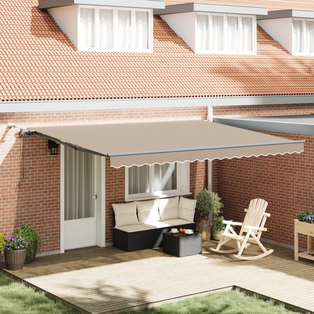 vidaXL Automatisk Retraktabel Markis med LED Beige 450x300 cm